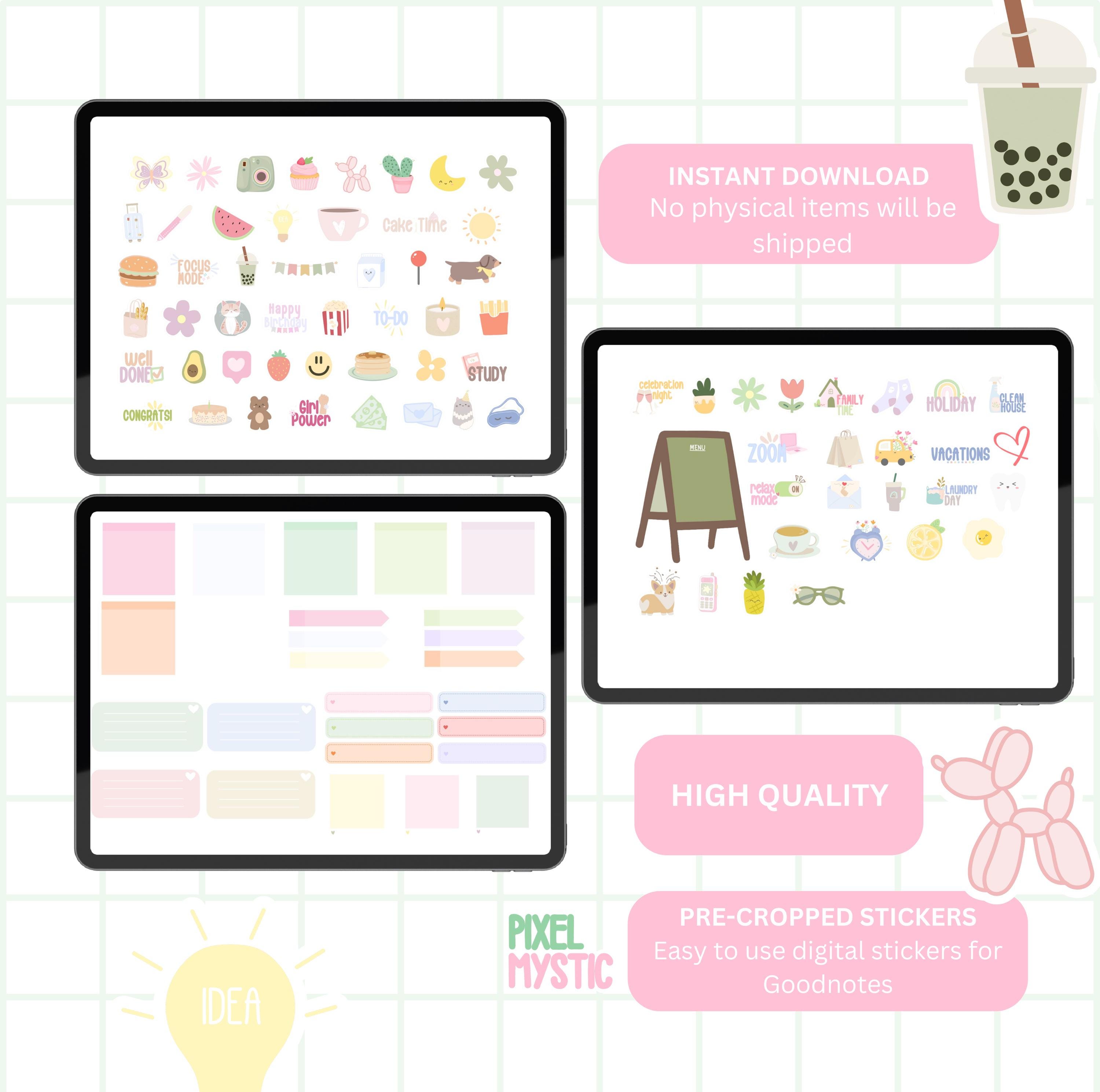 Cute Onenote Everyday Digital planner Stickers, goodnotes Digital Planner Stickers ...