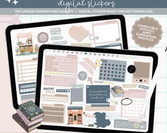 Digital Stickers for Reading Journal, Bookish Planner Stickers, Rating sticker for reading journal, Book Lovers stickers, GoodNotes Stickers