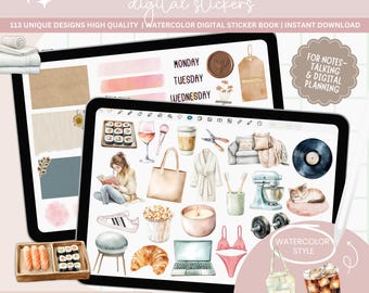 Everyday Aesthetic Digital Planner Stickers, Digital stickers for everyday life, Pre-cropped Digital Stickers, Everyday goodnotes stickers