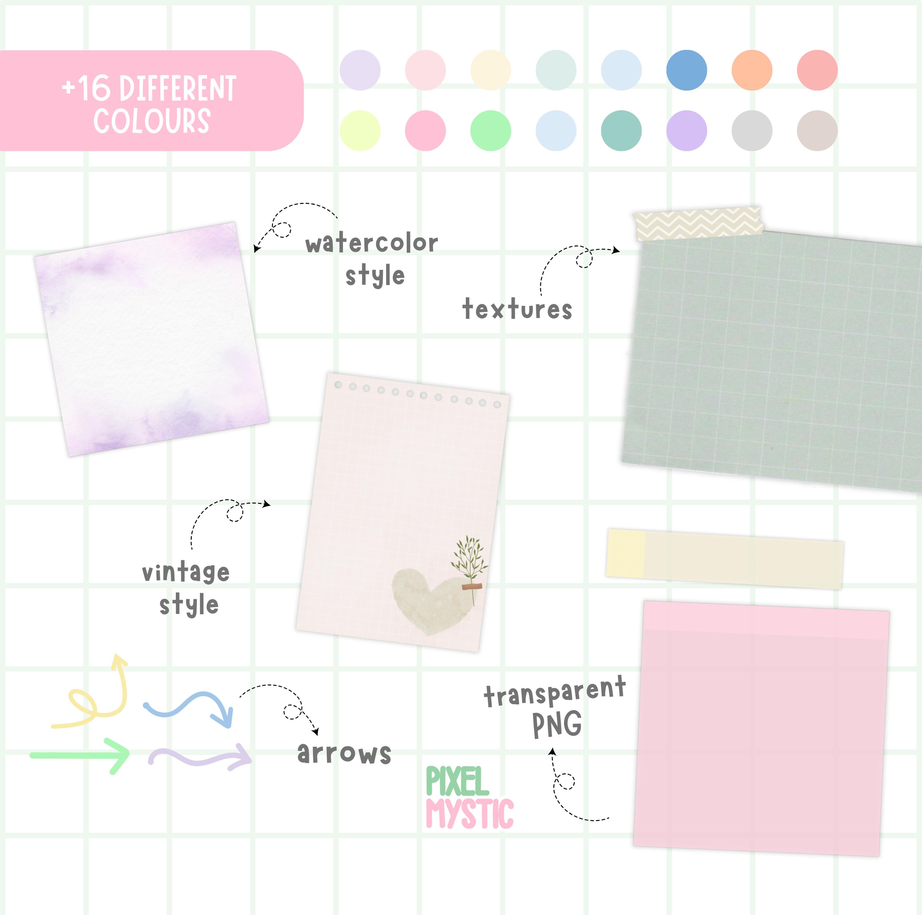 Pastel Digital Sticky Notes: Goodnotes Notability Stickers (PNG) - Etsy