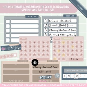 Digital Stickers for Reading Journal, Bookish Planner Stickers, Rating ...