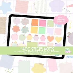Pastel Digital Sticky Notes: Goodnotes Notability Stickers (PNG)