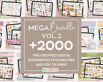 Digital Planner Stickers Mega Bundle: 2000+ GoodNotes Stickers (PDF Download