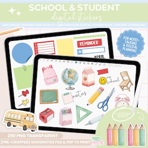School Stickers, Digital Stickers, Student Goodnotes stickers, ipad planner stickers, teacher stickers, study stickers, college stickers