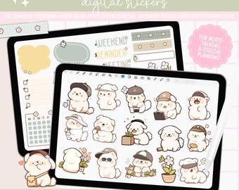 Dog digital sticker pack, digital dog stickers for planner, Functional sticker, Stickers for Goodnotes, Dogs stickers for Digital Planner