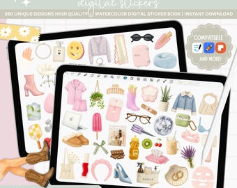 Everyday Digital Stickers, Digital Planner Stickers, Daily Stickers, Aesthetic Stickers, Journal Stickers, Goodnotes Stickers, iPad Stickers