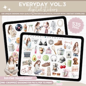 Everyday Goodnotes digital stickers, Everyday Aesthetic Digital Stickers, Noteful stcikers, Daily Life Digital Stickers, goodnotes stickers