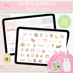 Everyday Digital planner Stickers, goodnotes Digital Planner Stickers, Cute Daily Stickers, Pastel stickers, OneNote Stickers, notability