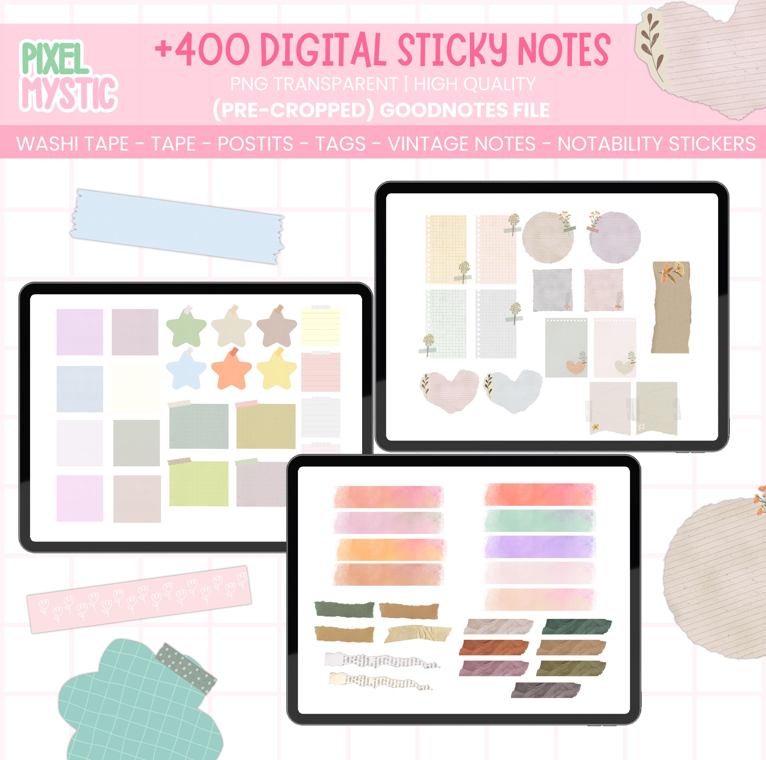 Pastel Digital Sticky Notes: Goodnotes Notability Stickers (PNG) - Etsy