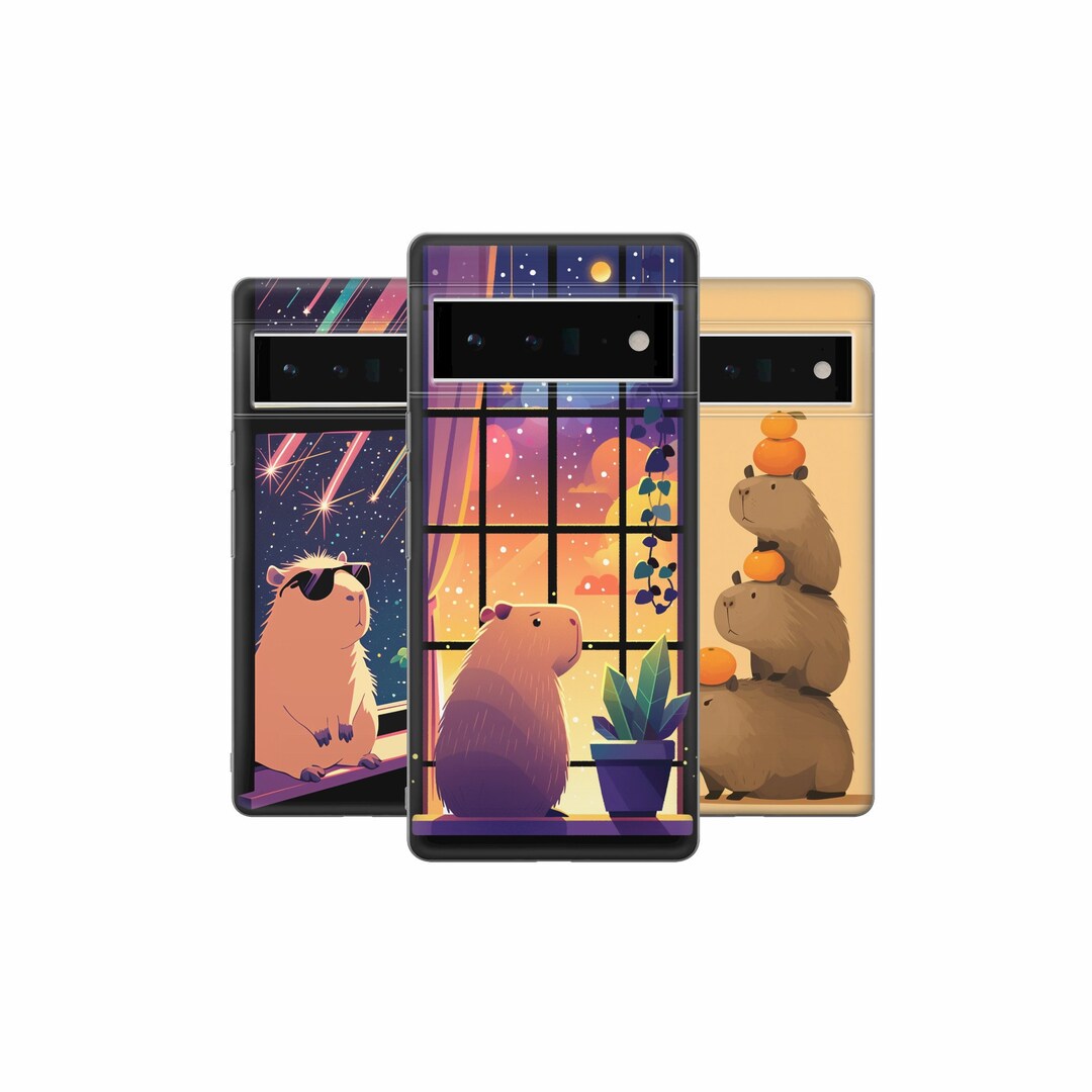 Funny Capybaras Phone Case Animal Painting Cover for Pixel 8A 7 Pro ...
