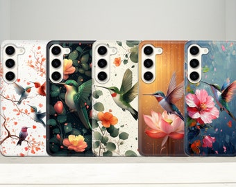Hummingbird Phone Case Lilly flower Cover for Samsung Galaxy S24 S23 FE S22 Pro S21 Ultra A55 A35 A05