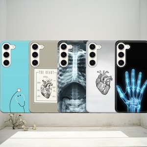 Medicinsk utrustning Telefonskal Anatomi Studenter Gåva Fodral för Samsung Galaxy S24 S23 FE S22 Pro S21 Ultra A55 A35 A05 Statoskop v-ray
