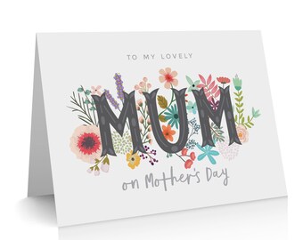 Tarjeta floral para el Día de la Madre: Diseño ilustrado para mamá