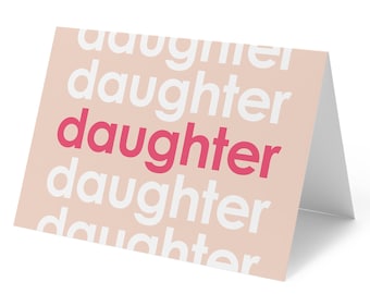 Daughter Birthday Card - simple modern typographic greetings card