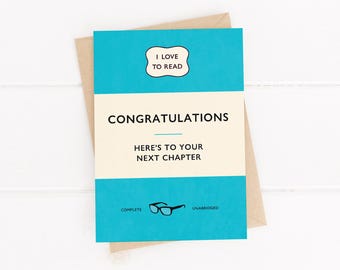 Congrats Card for Book Lovers | Vintage Penguin Paperback