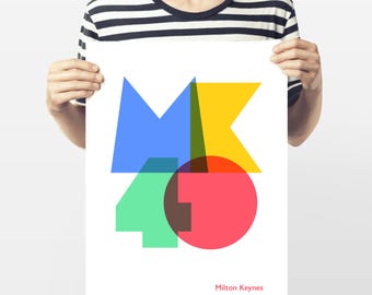 Personalised Postcode Print: Bauhaus Style Typographic Art, New Home Gift, Location Housewarming Poster
