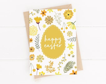 Easter Card with yellow flowers