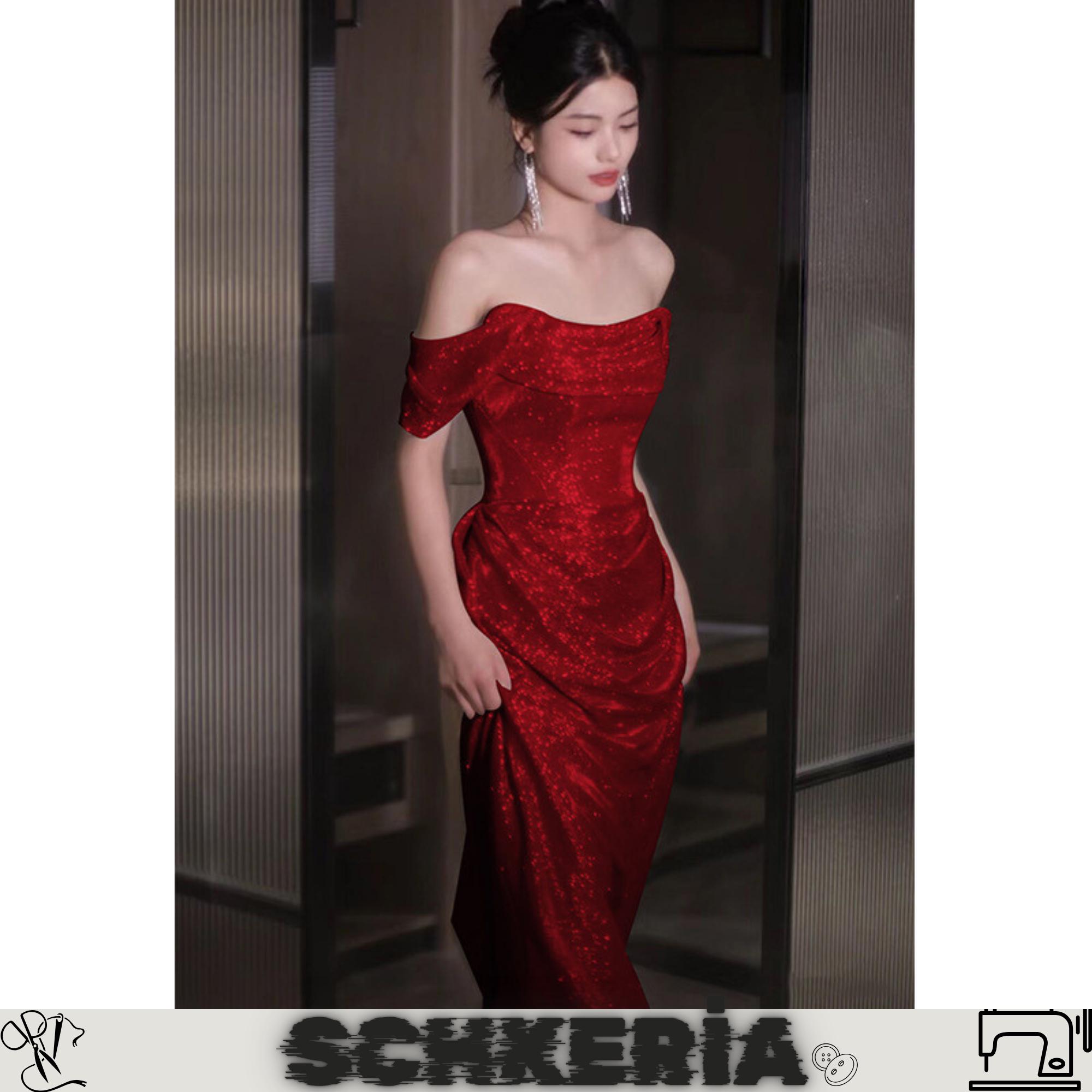 Plain red gown outlet