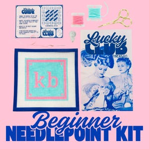 2 Letter Monogram Needlepoint Beginner Kit
