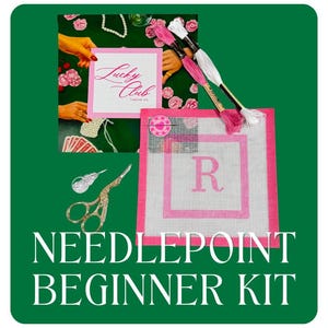 1 Letter Monogram Needlepoint Beginner Kit
