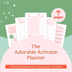 Planificador de activismo anti-Trump / Planificador mensual para el activismo / Planificador feminista / Calendario imprimible de 90 páginas para apoyar a las mujeres, LGBTQ y BIPOC