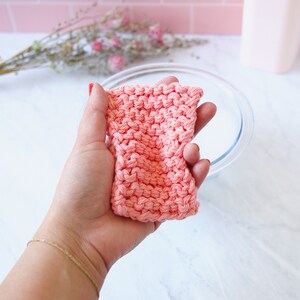 Handmade Cotton Sponges – Reusable, Biodegradable & Zero Waste Dishwashing | Eco-Friendly Kitchen Sponge | Aesthetic Kitchen Gift | Pink