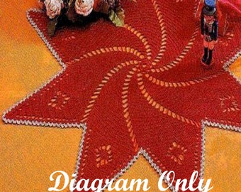 Vintage Christmas Star Crochet Doily Diagram (PDF Download)