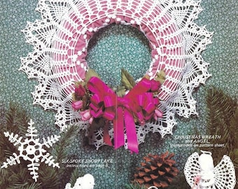 Nostalgic Christmas Crochet Patterns: Wreath, Angel, Snowflakes (Digital Download)
