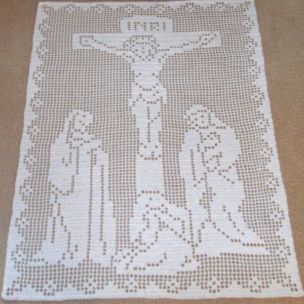 The Crucifixion Jesus Christ Wallhanging Vintage Thread Crochet Pattern