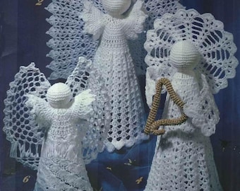 Seven Beautiful Crocheted Thread Angels for Christmas or any Holiday- PDF Digital File Immediate Download
