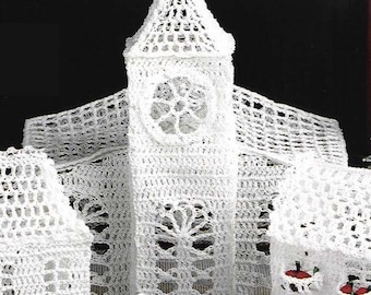 Rare Christmas Village Miniatures Crochet Pattern Written in English