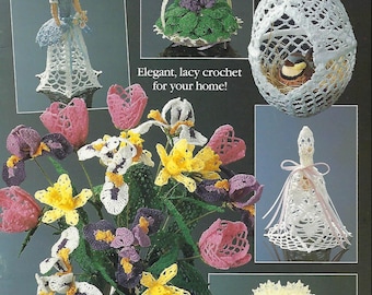 Ornamental Crochet Pattern: Lacy Flowers, a Lady, Heart Frame (12-Page Booklet)