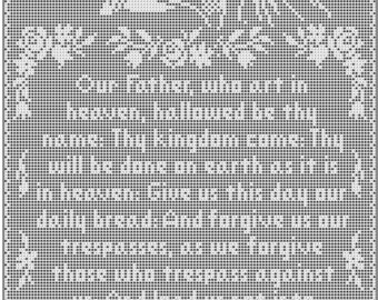 The Lord's Prayer Thread Filet Crochet Wall Hanging Pattern