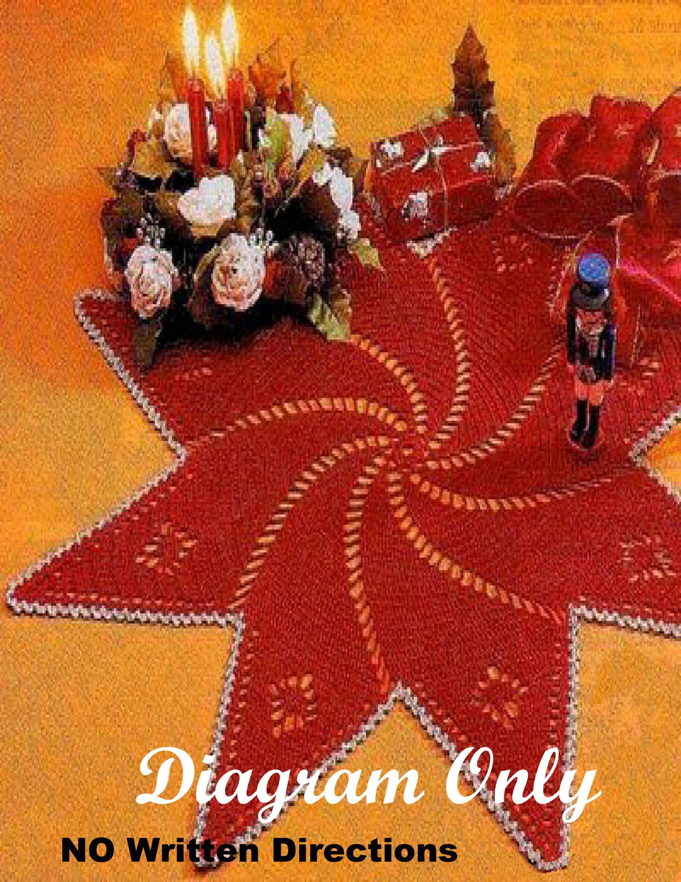 13 Crochet Diagram Patterns with Shawls, Doilies, and Mandalas 4 Vintage Christmas Star Crochet Doily Diagram
