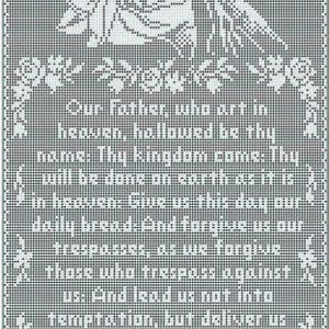 The Lord's Prayer Thread Filet Crochet Wall Hanging Pattern - Etsy