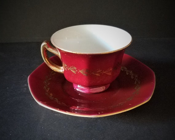 AJ Co Demitasse Tea Cup and Saucer made in Czechoslovakia
