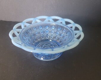 インペリアルガラス オープンレースパターン 6インチ クリアブルー