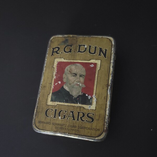 R G Dun Tin Cigar Box