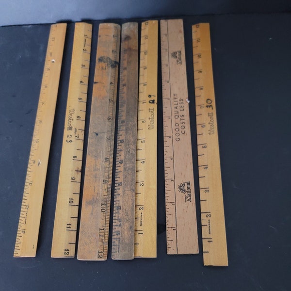 Set of 7 Vintage Rulers