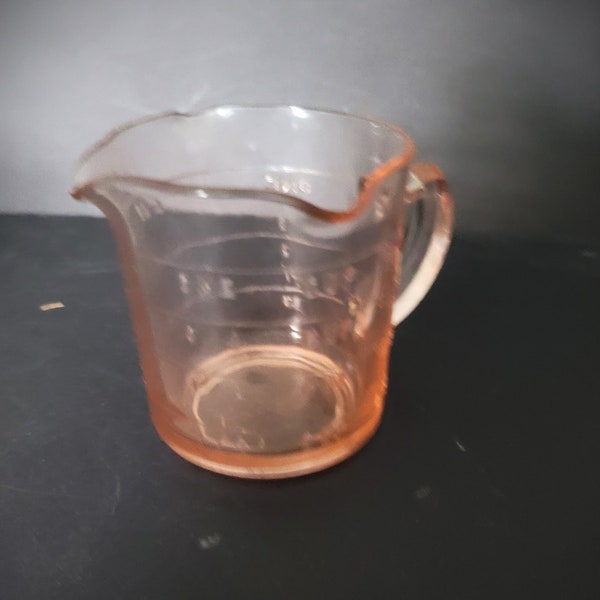 Kelloggs Pink Depression Glass Measuring Cup