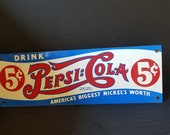 1940s Porcelain Enamel Pepsi Sign