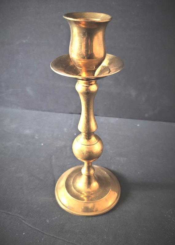 7.5 Inch Brass Tulip Bowl Candlestick