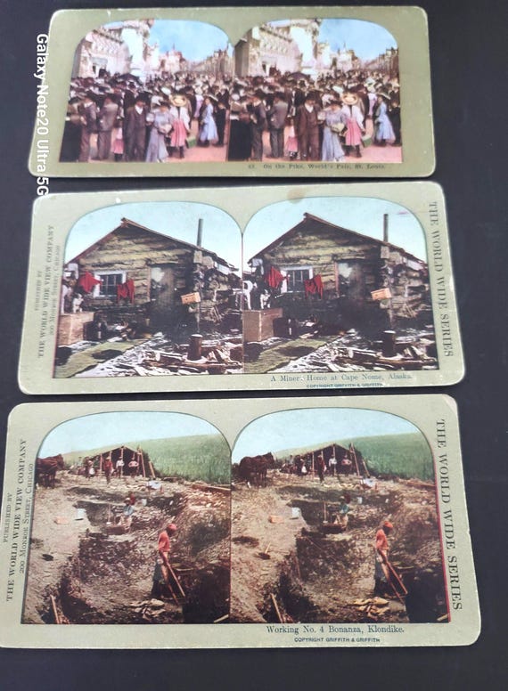 Set of 3 Stereoscope Cards In Color
