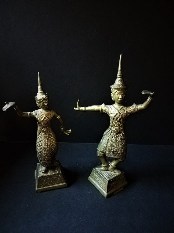 Brass Thai Dancing Figurines