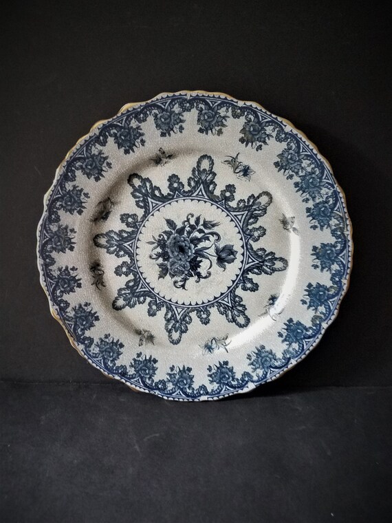 Crazed Antique Ironstone Plate