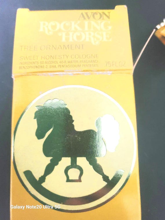 1979 Avon Sweet Honesty Rocking Horse Ornament