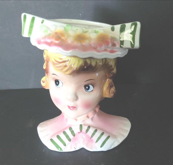 Young Girl Ceramic Head Vase
