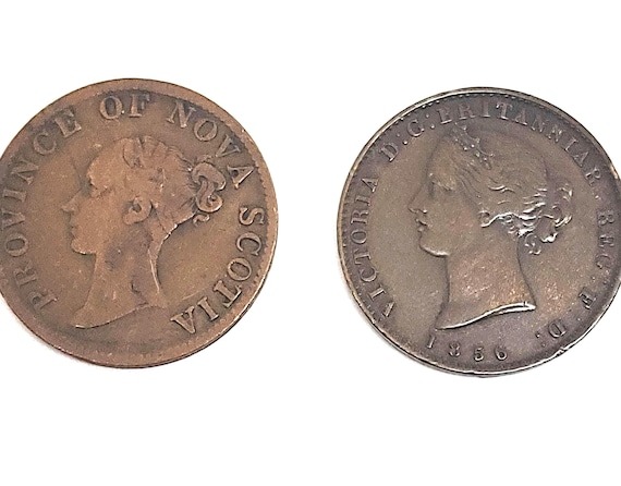 Emergency Coinage: 2 Copper Nova Scotia Tokens (1 1/16") Lot 14
