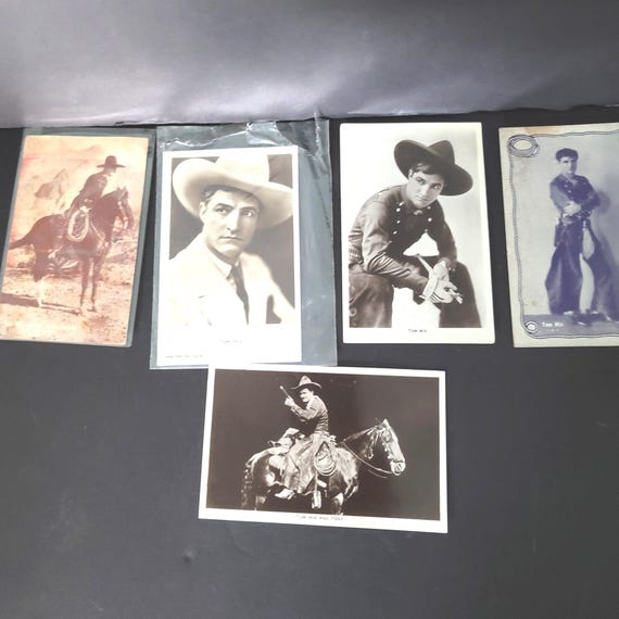 5 Tom Mix Postcards circa 1910