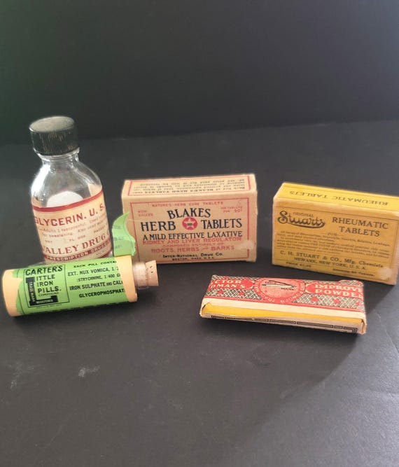 Lot of 5 Pharmacy Containers